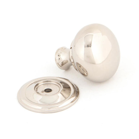 This is an image showing From The Anvil - Polished Nickel Mushroom Cabinet Knob 32mm available from trade door handles, quick delivery and discounted prices