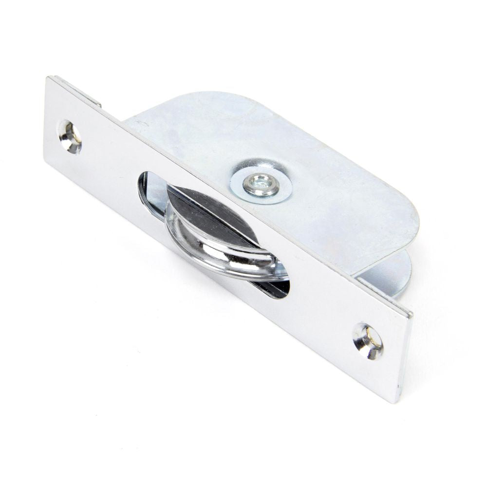 This is an image showing From The Anvil - Polished Chrome Square Ended Sash Pulley 75kg available from trade door handles, quick delivery and discounted prices