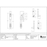 This is an image showing From The Anvil - Polished Nickel Night-Vent Locking Reeded Fastener available from trade door handles, quick delivery and discounted prices