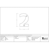 High quality image of From The Anvil - Satin Chrome Numeral 2 | Sku. 83922 | Trade Door Handles, Kendal.