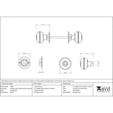 This is an image showing From The Anvil - Aged Bronze 50mm Prestbury Mortice/Rim Knob Set available from trade door handles, quick delivery and discounted prices