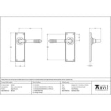 This is an image showing From The Anvil - Aged Bronze Reeded Lever Latch Set available from trade door handles, quick delivery and discounted prices