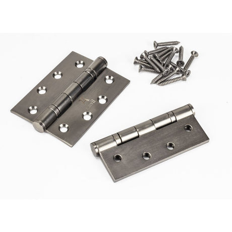 High quality image of From The Anvil - Aged Bronze 4" Ball Bearing Butt Hinge (pair) ss | Sku. 83977 | Trade Door Handles, Kendal.