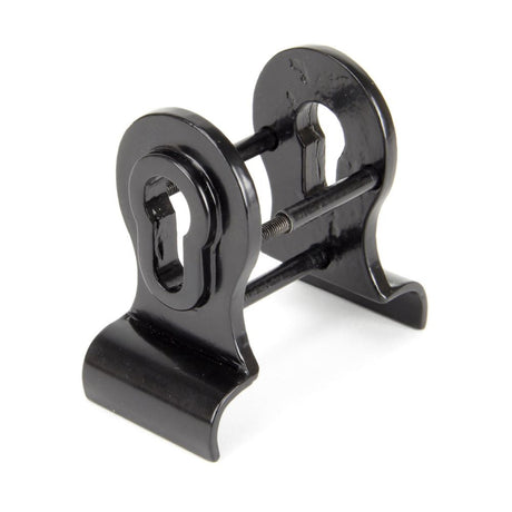 This is an image showing From The Anvil - Black 50mm Euro Door Pull (Back to Back fixings) available from trade door handles, quick delivery and discounted prices