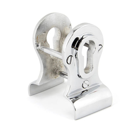 This is an image showing From The Anvil - Polished Chrome 50mm Euro Door Pull (Back to Back fixings) available from trade door handles, quick delivery and discounted prices