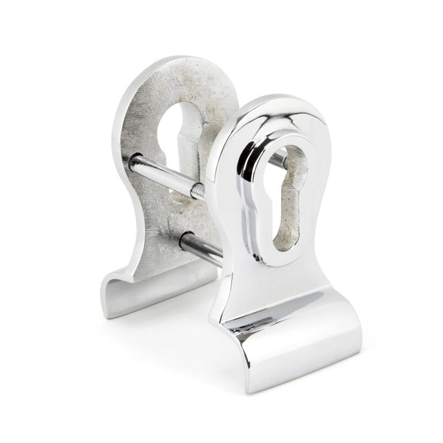 This is an image showing From The Anvil - Polished Chrome 50mm Euro Door Pull (Back to Back fixings) available from trade door handles, quick delivery and discounted prices