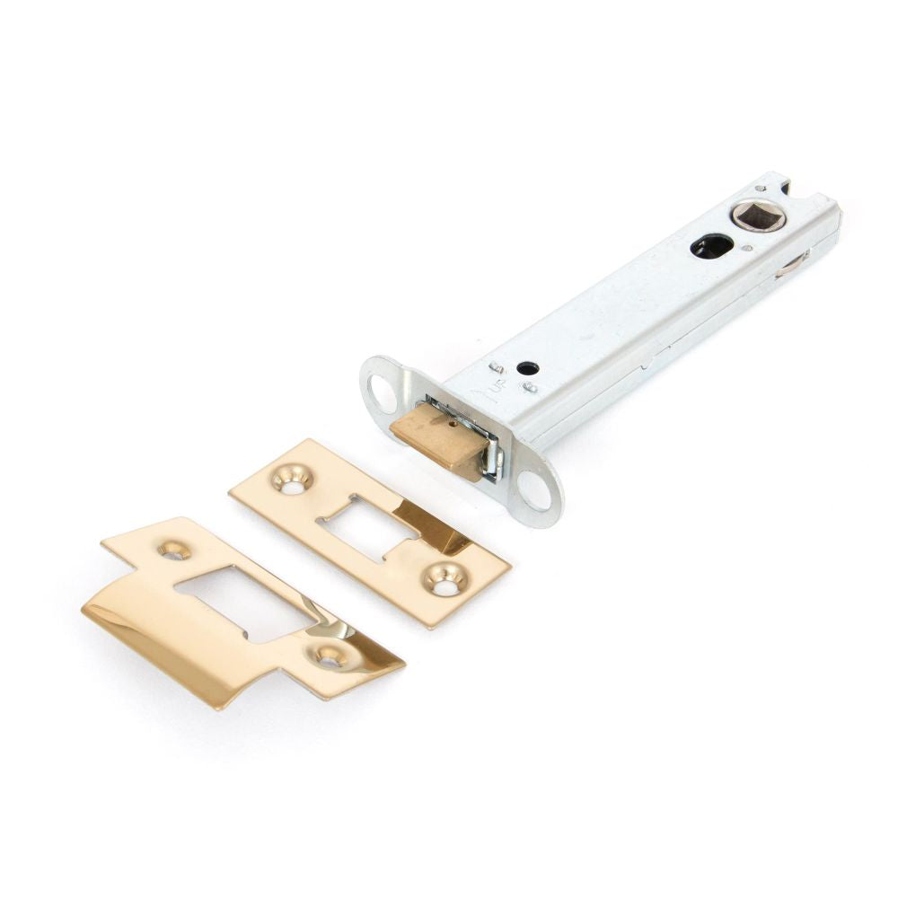 This is an image showing From The Anvil - PVD Brass 5" Heavy Duty Latch available from trade door handles, quick delivery and discounted prices