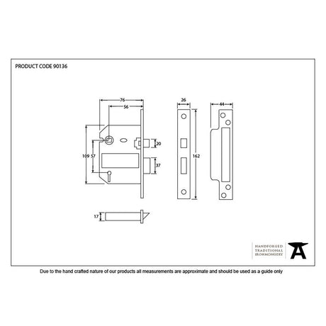 This is an image showing From The Anvil - SS 3" 5 Lever BS Sashlock available from trade door handles, quick delivery and discounted prices