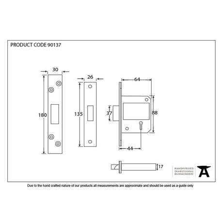 This is an image showing From The Anvil - SS 2.5" 5 Lever BS Deadlock available from trade door handles, quick delivery and discounted prices