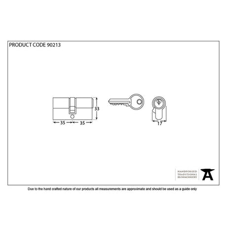 This is an image showing From The Anvil - Satin Chrome 35/35 Euro Cylinder available from trade door handles, quick delivery and discounted prices