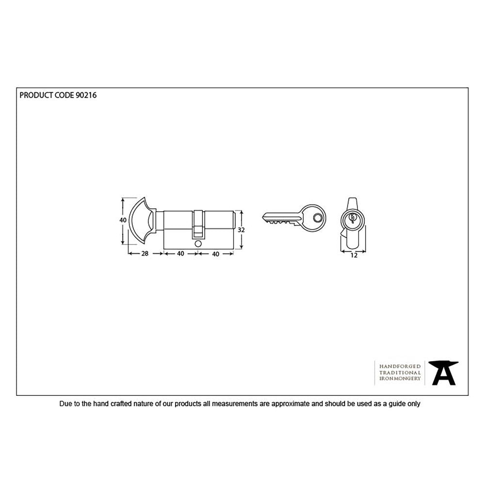 This is an image showing From The Anvil - Satin Chrome 40/40 Cylinder/Thumbturn available from trade door handles, quick delivery and discounted prices