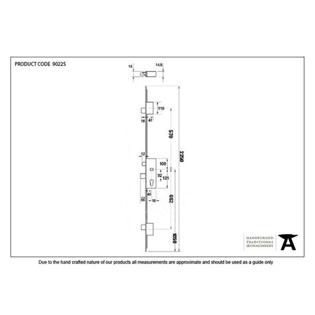 This is an image showing From The Anvil - SS 45mm Backset linear 3 Point Door Lock available from trade door handles, quick delivery and discounted prices