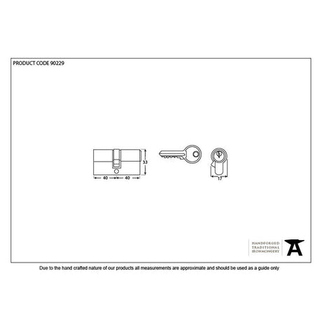 This is an image showing From The Anvil - Black 40/40 6pin Euro Cylinder available from trade door handles, quick delivery and discounted prices