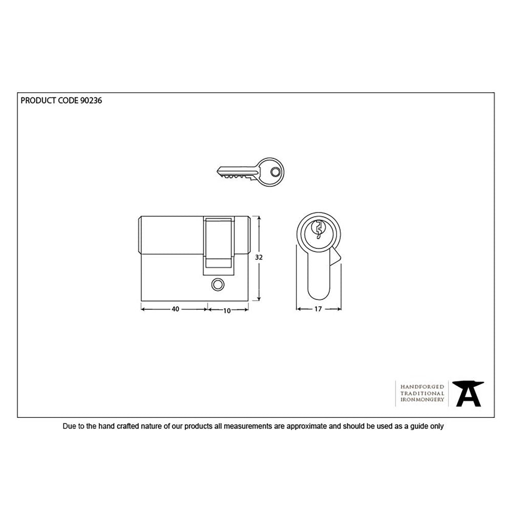 This is an image showing From The Anvil - Black 40/10 6pin Single Cylinder available from trade door handles, quick delivery and discounted prices