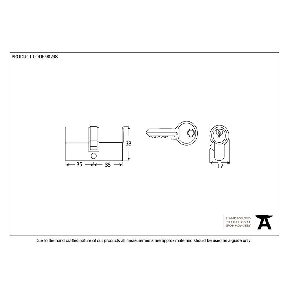 This is an image showing From The Anvil - Black 35/35 6pin Euro Cylinder KA available from trade door handles, quick delivery and discounted prices