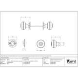 This is an image showing From The Anvil - Polished Chrome 50mm Prestbury Mortice/Rim Knob Set available from trade door handles, quick delivery and discounted prices