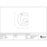 High quality image of From The Anvil - Polished Nickel Letter G | Sku. 90303g | Trade Door Handles, Kendal.