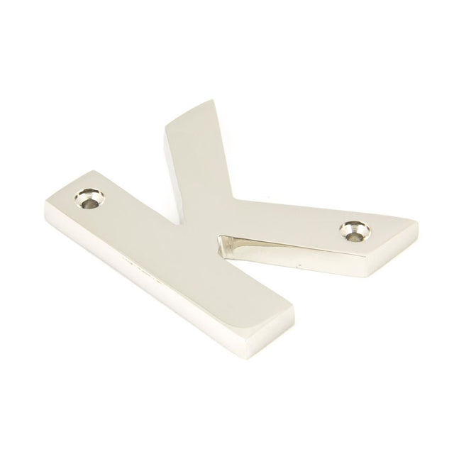 This is an image showing From The Anvil - Polished Nickel Letter K available from trade door handles, quick delivery and discounted prices