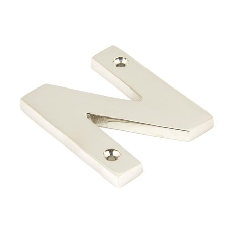 This is an image showing From The Anvil - Polished Nickel Letter N available from trade door handles, quick delivery and discounted prices