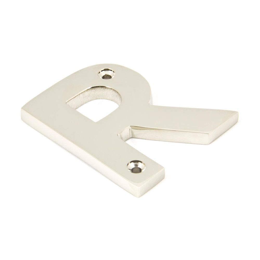 This is an image showing From The Anvil - Polished Nickel Letter R available from trade door handles, quick delivery and discounted prices