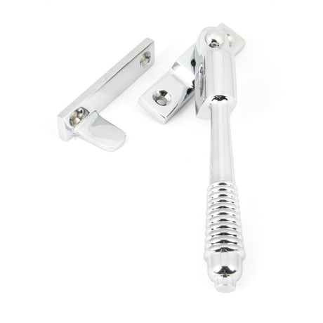 This is an image showing From The Anvil - Polished Chrome Night-Vent Locking Reeded Fastener available from trade door handles, quick delivery and discounted prices