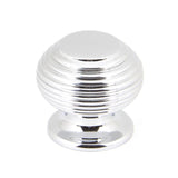 This is an image showing From The Anvil - Polished Chrome Beehive Cabinet Knob 30mm available from trade door handles, quick delivery and discounted prices