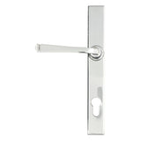 This is an image showing From The Anvil - Polished Chrome Avon Slimline Lever Espag. Lock Set available from trade door handles, quick delivery and discounted prices