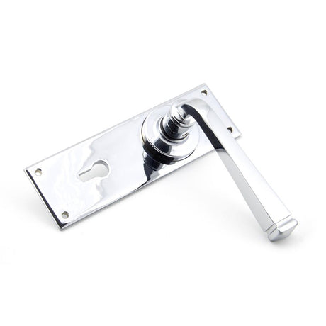 This is an image showing From The Anvil - Polished Chrome Avon Lever Lock Set available from trade door handles, quick delivery and discounted prices