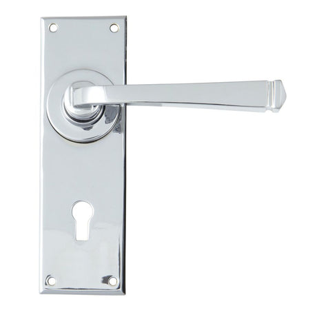 This is an image showing From The Anvil - Polished Chrome Avon Lever Lock Set available from trade door handles, quick delivery and discounted prices