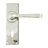 This is an image showing From The Anvil - Polished Nickel Avon Lever Lock Set available from trade door handles, quick delivery and discounted prices