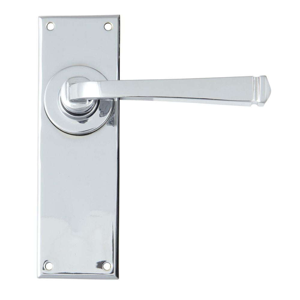 This is an image showing From The Anvil - Polished Chrome Avon Lever Latch Set available from trade door handles, quick delivery and discounted prices