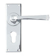 This is an image showing From The Anvil - Polished Chrome Avon Lever Euro Lock Set available from trade door handles, quick delivery and discounted prices