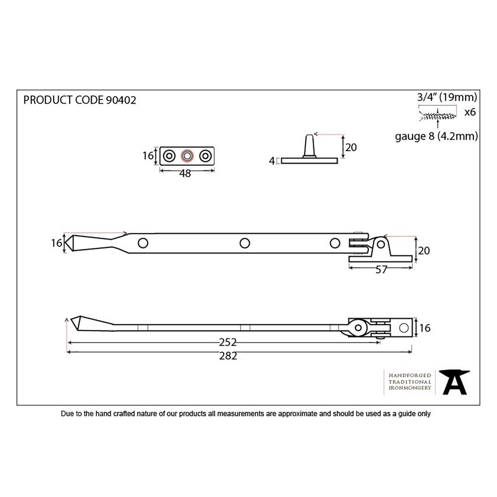 This is an image showing From The Anvil - Black 10" Avon Stay available from trade door handles, quick delivery and discounted prices