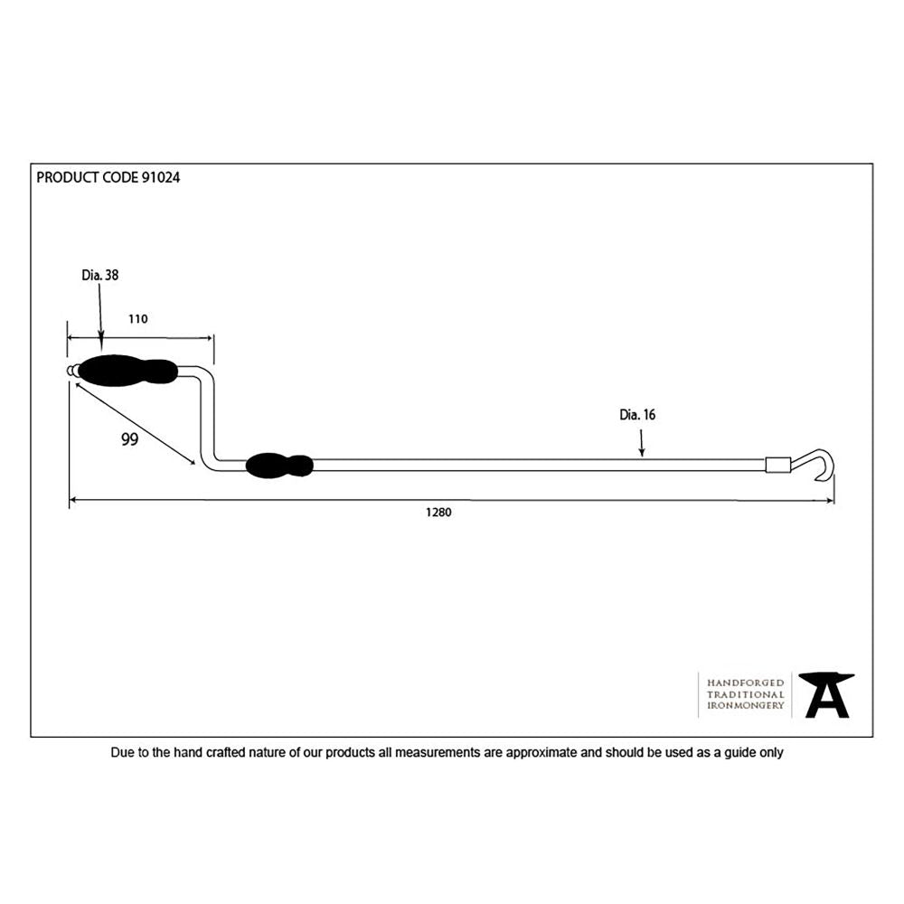 This is an image showing From The Anvil - Lacquered Brass 1-2m Telescopic Window Winder available from trade door handles, quick delivery and discounted prices