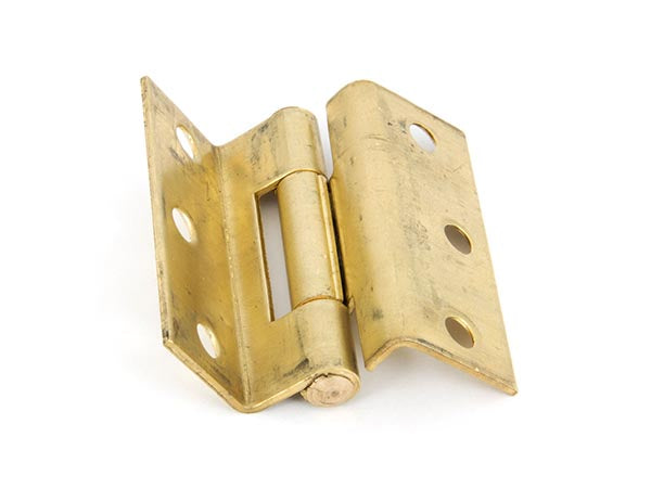 This is an image showing From The Anvil - Self Coloured Brass 2Ã‚Â½" (pair) Stormproof Hinge 1951 available from trade door handles, quick delivery and discounted prices