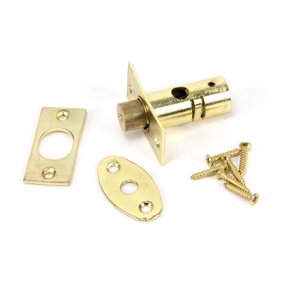 This is an image showing From The Anvil - Electro Brassed Security Window Bolt available from trade door handles, quick delivery and discounted prices