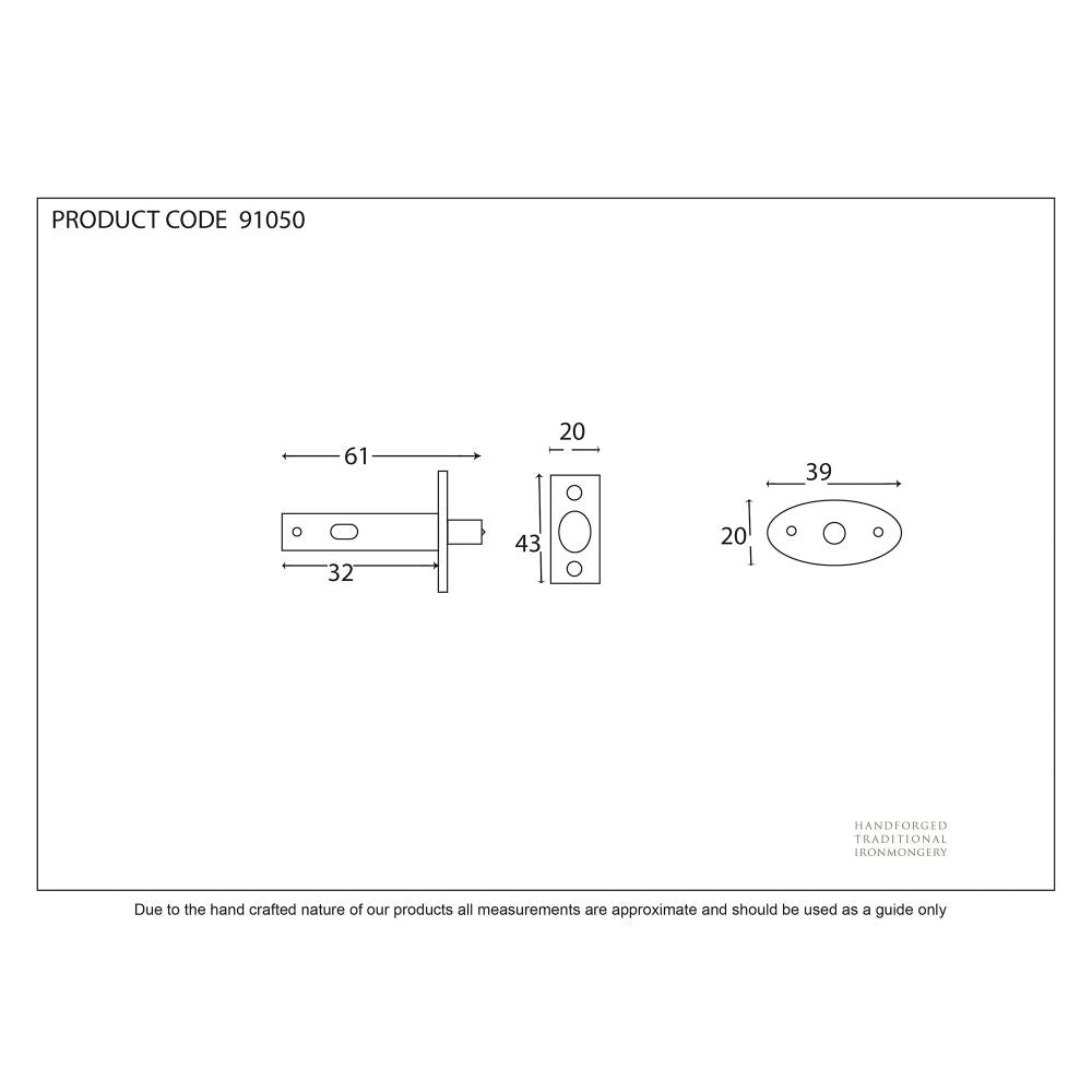 This is an image showing From The Anvil - Electro Brassed Security Door Bolt available from trade door handles, quick delivery and discounted prices