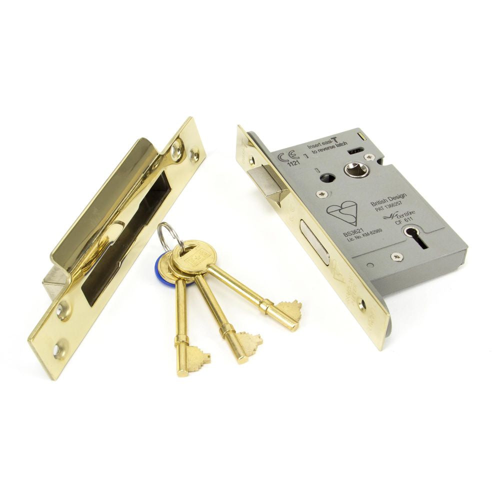 This is an image showing From The Anvil - PVD 2?" BS Heavy Duty Sash Lock available from trade door handles, quick delivery and discounted prices