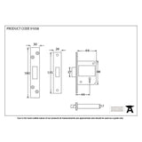 This is an image showing From The Anvil - Black 2.5" BS 5 Lever Deadlock available from trade door handles, quick delivery and discounted prices