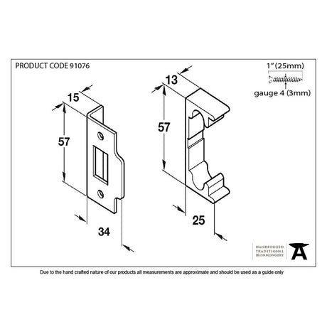 This is an image showing From The Anvil - Electro Brassed ?" Rebate Kit for Tubular Mortice Latch available from trade door handles, quick delivery and discounted prices