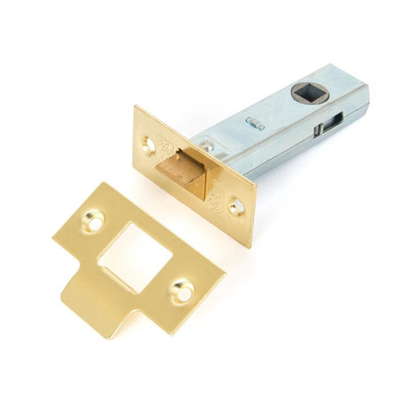 This is an image showing From The Anvil - Electro Brassed 3" Tubular Mortice Latch available from trade door handles, quick delivery and discounted prices