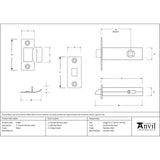 High quality image of From The Anvil - Nickel 3" Tubular Mortice Latch | Sku. 91082 | Trade Door Handles, Kendal.