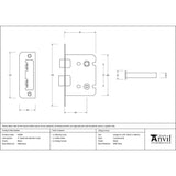 This is an image showing From The Anvil - Black 3" Bathroom Mortice Lock available from trade door handles, quick delivery and discounted prices