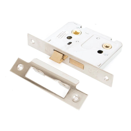 This is an image showing From The Anvil - Nickel 3" Bathroom Mortice Lock available from trade door handles, quick delivery and discounted prices