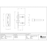 This is an image showing From The Anvil - Black 2.5" Bathroom Mortice Lock available from trade door handles, quick delivery and discounted prices