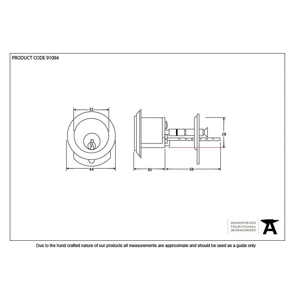 This is an image showing From The Anvil - Black Rim Cylinder KD available from trade door handles, quick delivery and discounted prices