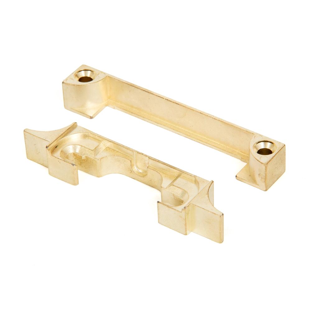 This is an image showing From The Anvil - Electro Brass 1/2" Rebate Kit for Latch and Deadbolt available from trade door handles, quick delivery and discounted prices