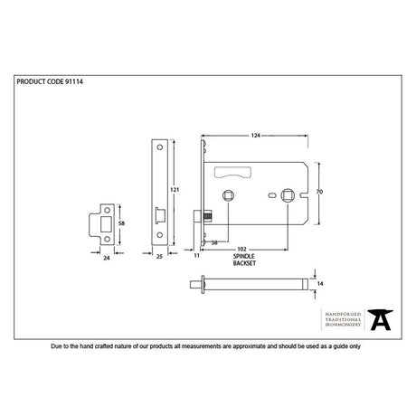 This is an image showing From The Anvil - PVD 5" Horizontal Bathroom Lock available from trade door handles, quick delivery and discounted prices