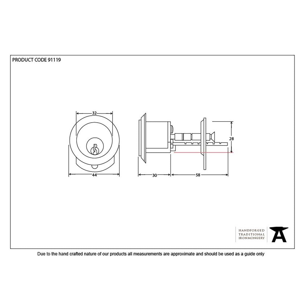 This is an image showing From The Anvil - Polished Brass Rim Cylinder KA available from trade door handles, quick delivery and discounted prices