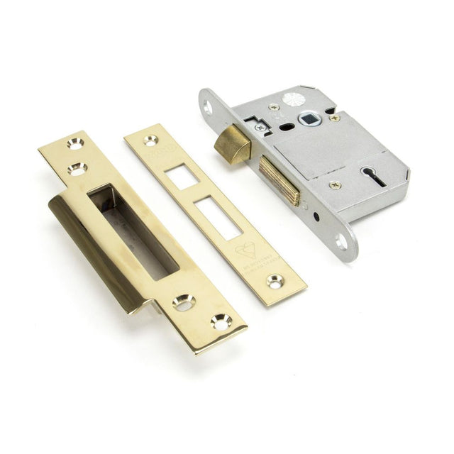 This is an image showing From The Anvil - PVD 2?" 5 Lever BS Sash Lock available from trade door handles, quick delivery and discounted prices